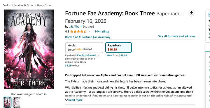 Bundle: Fortune Fae Academy Books 1-4 SIGNED by J.R. Thorn